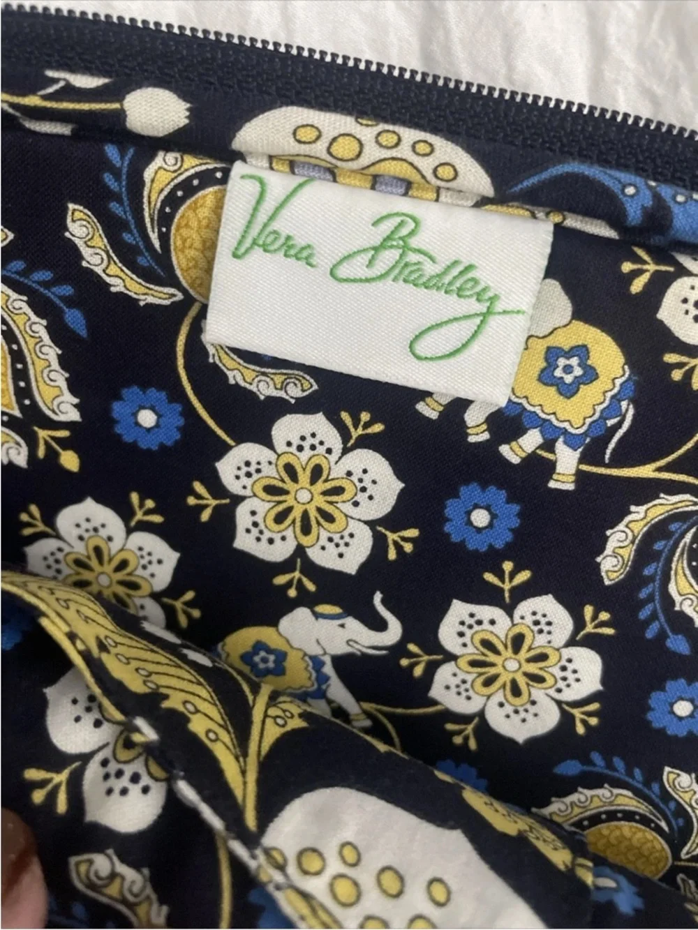 Vera Bradley Ellie Blue Paisley Elephant Quilted e-Reader Sleeve Bag Case